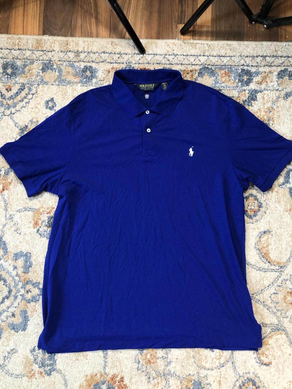 Polo Ralph Lauren Polo Golf Shirt Mens 2XL Blue Pony Logo Short Sleeve